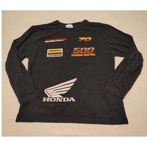Forever 21 Men Honda Racing Long Sleeve T-Shirt Black Large 500 HPD Logo R